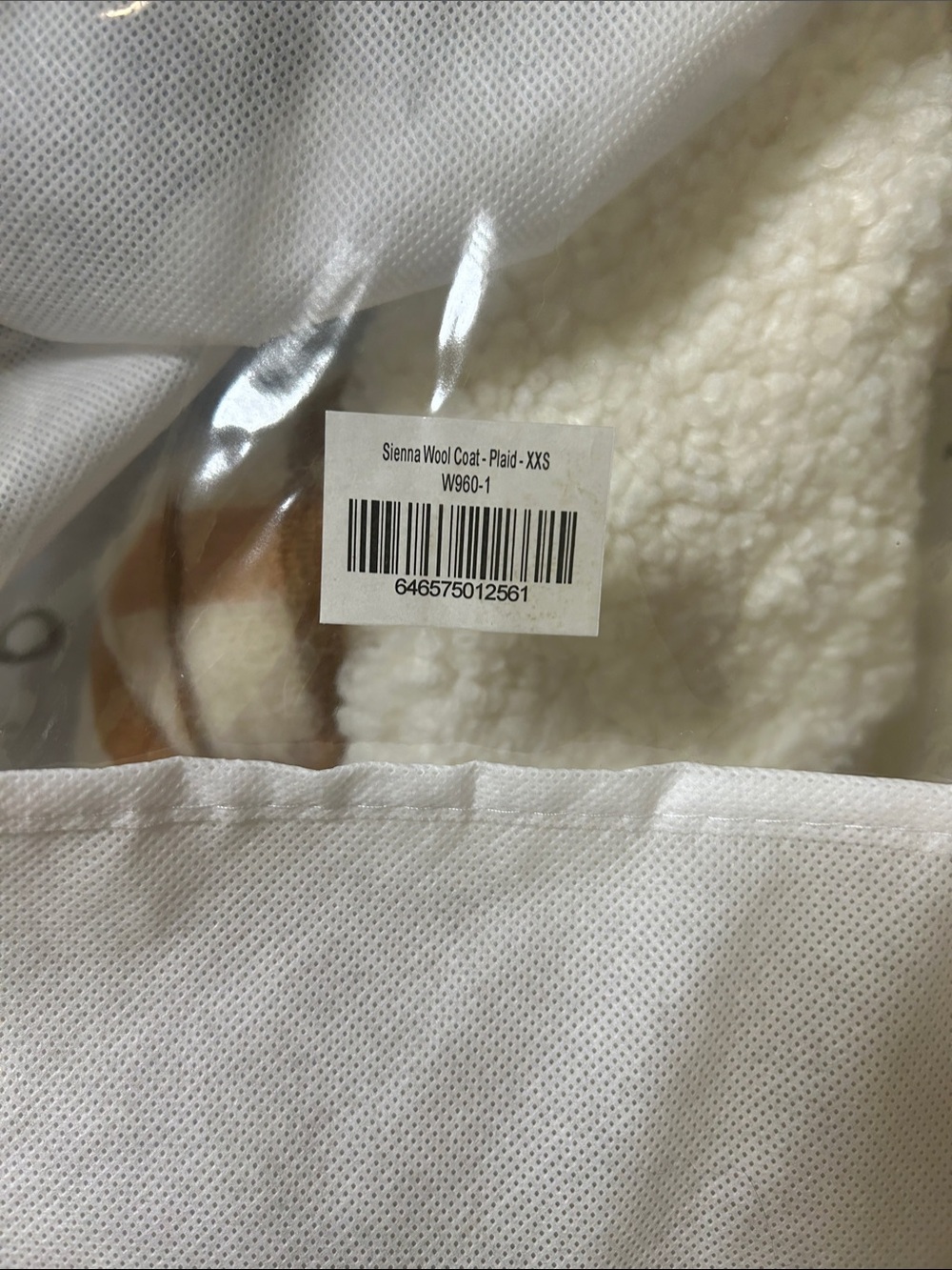 Petite Studio Cream & Tan Plaid Trench Coat with Sherpa Collar - Picture 2 of 2